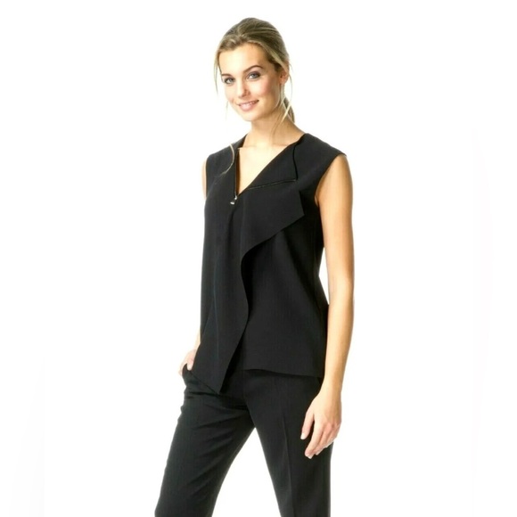 Vince Tops - NWOT Vince Laser Cut Zip Collar Sleeveless Top